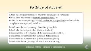 Fallacy of Accent [upl. by Ailssa]