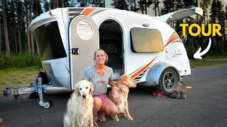 Solo Female and 2 Dogs Living In a Teardrop Trailer [upl. by Imtiaz]