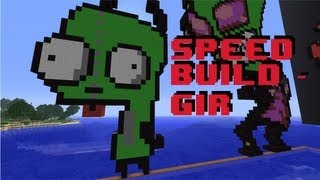 Minecraft Speedbuild  Gir from Invader Zim [upl. by Ballard]