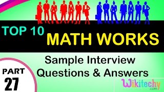 Math Works Top most interview questions and answers for freshers  experienced tips online videos [upl. by Ridglee]