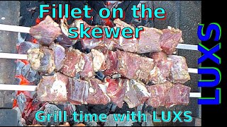 Fillet on the skewer tender beef grill [upl. by Fruin]