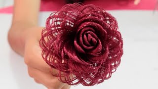 Como hacer una rosa de tela  Dia de las madres  Fabric Flowers Roses Loveluzlop [upl. by Kalfas]