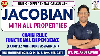 L6 JACOBIAN AND ITS PROPERTIES  JACOBIAN ENGINEERING MATHS  CHAIN RULE  FUNCTIONAL DEPENDENCY [upl. by Ydnor197]