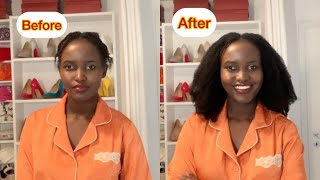 HAIR TRANSFORMATION NO WigMinimal Leave Out  Natural Clip Ins style on 4b4c Hair ft CURLSQUEEN [upl. by Attennyl687]