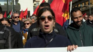 AntiNATO protestors march through Athens as Secretary General Rutte visits  AFP [upl. by Ajroj]