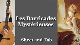 Les Barricades Mystérieuses F Couperin Guitar Tutorial with Sheet and Tab [upl. by Seaver]