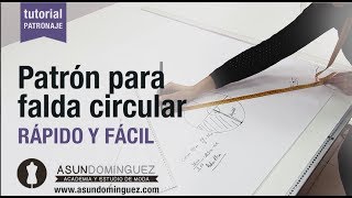 Patron falda circular fácil y rápido Trazado paso a paso [upl. by Eirtemed]