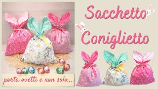 Sacchetto porta ovetti a forma di coniglietto 🐰🥚 Sacchetto di Pasqua  Fabric bunny bag [upl. by Atlanta]