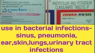 Amoxicillin and potassium clavulanate acid tablet 625mgacuclve IVand uses [upl. by Beeck]