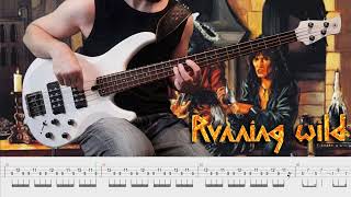 Final Gates  Running Wild bass cover amp tab [upl. by Aihppa]