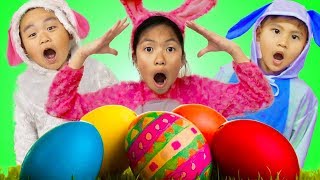 Wendy Pretend Play Huge Easter Surprise Eggs Hunt w Liam amp Lyndon [upl. by Jensen55]