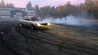 500HP BMW E28 M30B35 Turbo Burnout [upl. by Anaejer]