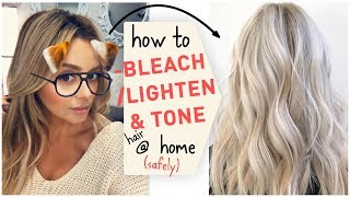 How To Bleach  Lighten amp Tone Hair at Home Safely [upl. by Tranquada]