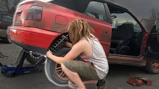 How to Replace Rear Shocks mk3 Vw GolfCabrio [upl. by Natye563]