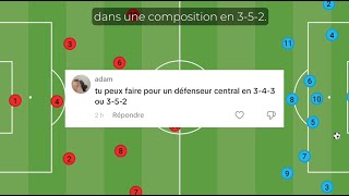 Tactique Foot 2  Défenseurs centraux en 352  Comment se positionner en défense à 3 [upl. by Grimes875]