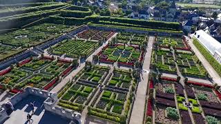 Survol en drone des jardins de Villandry 092016 [upl. by Atilek]