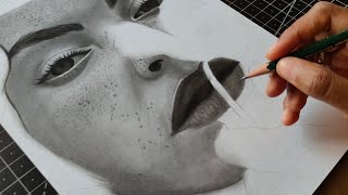 Hyper relastic portrait drawing  skin texture and pores drawing step by step  neetubamniyaart [upl. by Nodab]