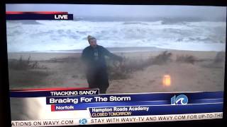 Hurricane Sandy CoverageWAVY Gangnam Style [upl. by Inimak]