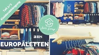 Schranksystem aus Paletten  Palettenmöbel Schrank selber bauen Upcycling DIY  Kleiderabhängung [upl. by Analim]