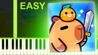 CAPYBARA GO THEME  EASY Piano Tutorial [upl. by Anwahsat]