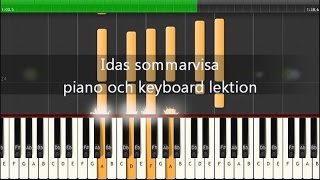 Idas sommarvisa piano lektion med noter ackord och text [upl. by Parry]