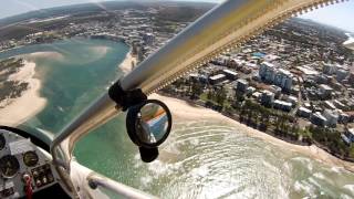 Quicksilver GT500 at 500 feet up Bribie Beach to Caloundra and Back [upl. by Siednarb]