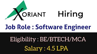 Xoriant Hiring Freshers for the Role of Software Engineer  Software [upl. by Emalia]