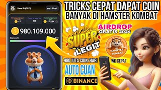 CARA CEPAT DAPAT BANYAK COIN DARI HAMSTER KOMBAT AIRDROP  AIRDROP GRATIS 2024 [upl. by Ruhnke]