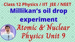 Millikan’s oil drop experiment  Unit 9 Atomic and Nuclear physics JEENEET Class 12 Physics [upl. by Norword398]