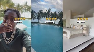 Lil TJay Shows Off Mansion Bedroom Interior His Pool And The View [upl. by Eatnoj20]