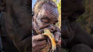 Thats breakfast😋 Roots Food Chief hadzabe eating their foodbushmen africa [upl. by Atteyram]