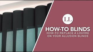 How to Replace a Louvre in Your Allusion® Blind  HowTo Blinds [upl. by Nosmoht]