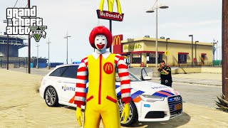 NEDERLANDSE POLITIE vs MAC DONALDS CLOWN  GTA 5 Politie en boefje [upl. by Aloivaf118]