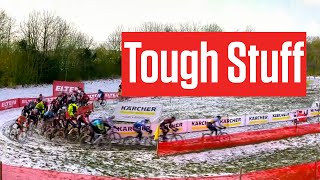 Cyclocross Start In Frozen Snowy 2024 Zonnebeke [upl. by Prudi826]