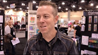 Tim Holtz demos Embossing with Texture Paste and Distress Glazes  Creativation 2020 [upl. by Grobe]