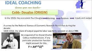 PART 1 COBB DOUGLAS PRODUCTION FUNCTION HINDI [upl. by Akeenahs]