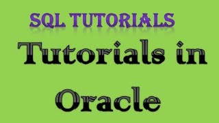 SQL Tutorial in Oracle  1 [upl. by Ramaj133]