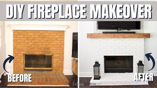 🌟DIY FIREPLACE MAKEOVER  How to paint a brick fireplace the right way [upl. by Brockie]