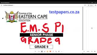 EMS Grade 9 Term 4 Paper 1 November MATRICNATEDSPECIALIST [upl. by Pickens]