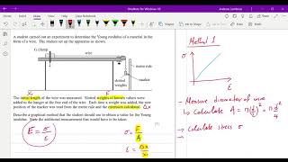 Young Modulus experiment – AS Level Physics – past paper question [upl. by Shalne]