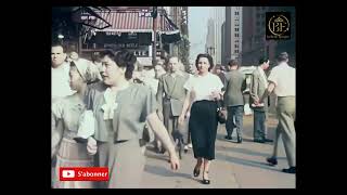 Une journée à New York dans les années 1940 en 4K 60fps et remasterisé [upl. by Haerr]