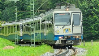 Zahnradbahnen der Zugspitzbahn auf der Bergstrecke bei Grainau [upl. by Ttoile]