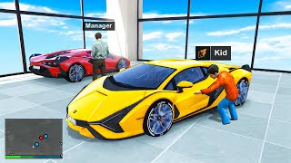 STEALING Luxury LAMBORGHINIS as a KID From The Dealership in GTA 5 RP [upl. by Alyt826]