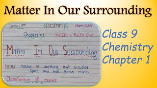 CBSE Class 9 Science Chemistry Chapter 1 Matter in our Surrounding Notes toptargeteducation [upl. by Poirer]