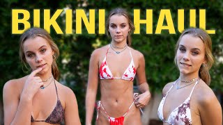 MY FIRST BIKINI HAUL TRY ON [upl. by Dnalyram982]