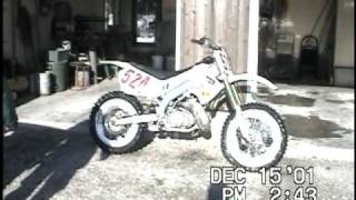 1997 CR250R Dirtbike Startup and Ride [upl. by Tanah]