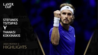 Stefanos Tsitsipas v Thanasi Kokkinakis Highlights  Laver Cup 2024 Match 2 [upl. by Akehsal]