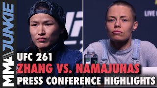 Zhang Weili vs Rose Namajunas press conference highlights  UFC 261 [upl. by Nahtanoj61]