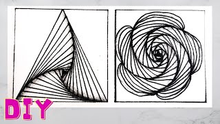 Rysunki Abstrakcyjne Przestrzenne  DIY Tutorial  Abstract Spatial Drawings [upl. by Ticon525]