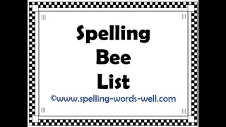 Spelling Bee List [upl. by Tima]